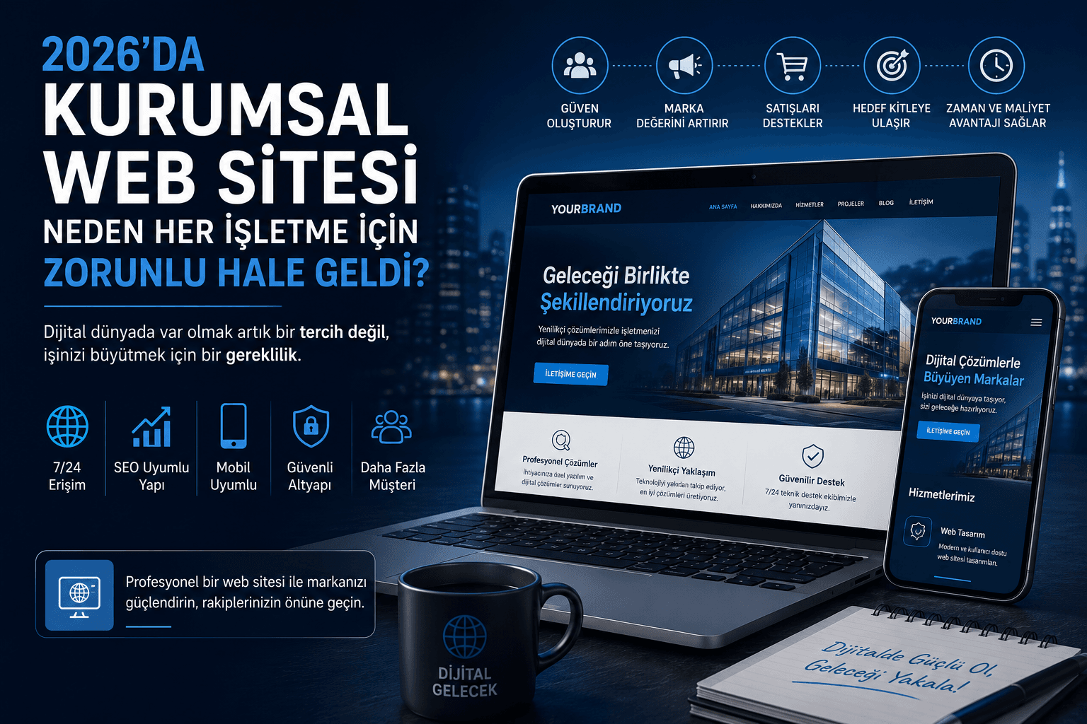 Modern ve mobil uyumlu kurumsal web sitesi tasarımı örneği